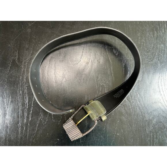 AXCESS- Genuine Leather- Gunmetal- belt- woven buckle- Size Medium some wear - Picture 5 of 6